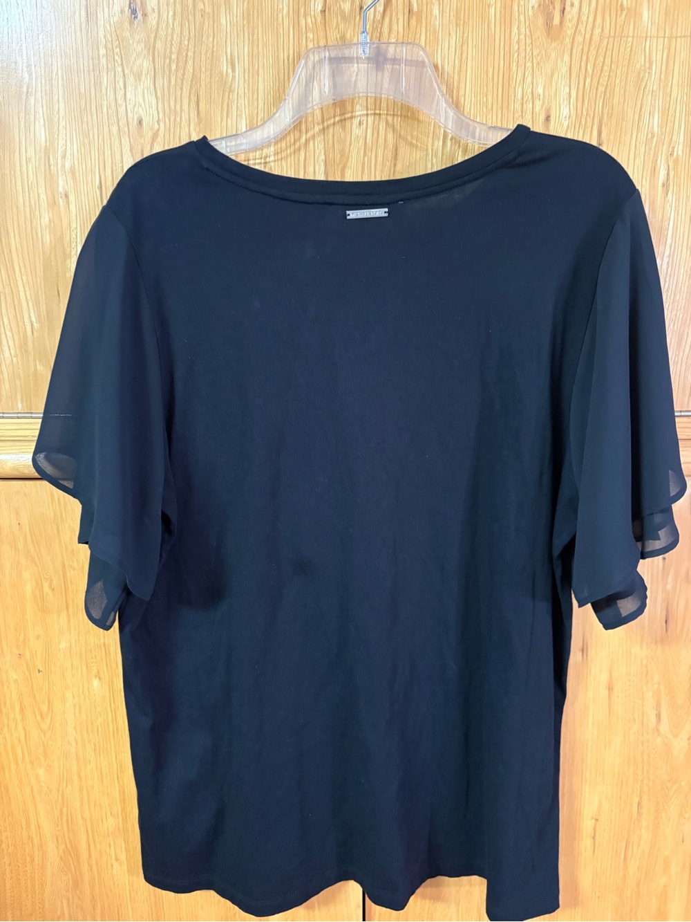 Michael Kors Women’s Black Flutter Sleeve Top - Picture 2 of 5